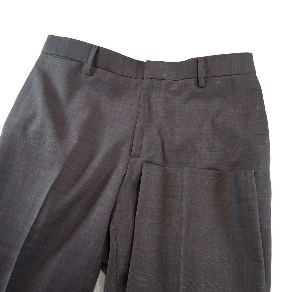 Banana Republic Dress Pants Mens 32/30 Brown Classic Fit Wool Blend Plaid